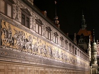 Fürstenzug  Dresden bei Nacht : Dresden, Stadtansicht, Architektur, Kulturerbe